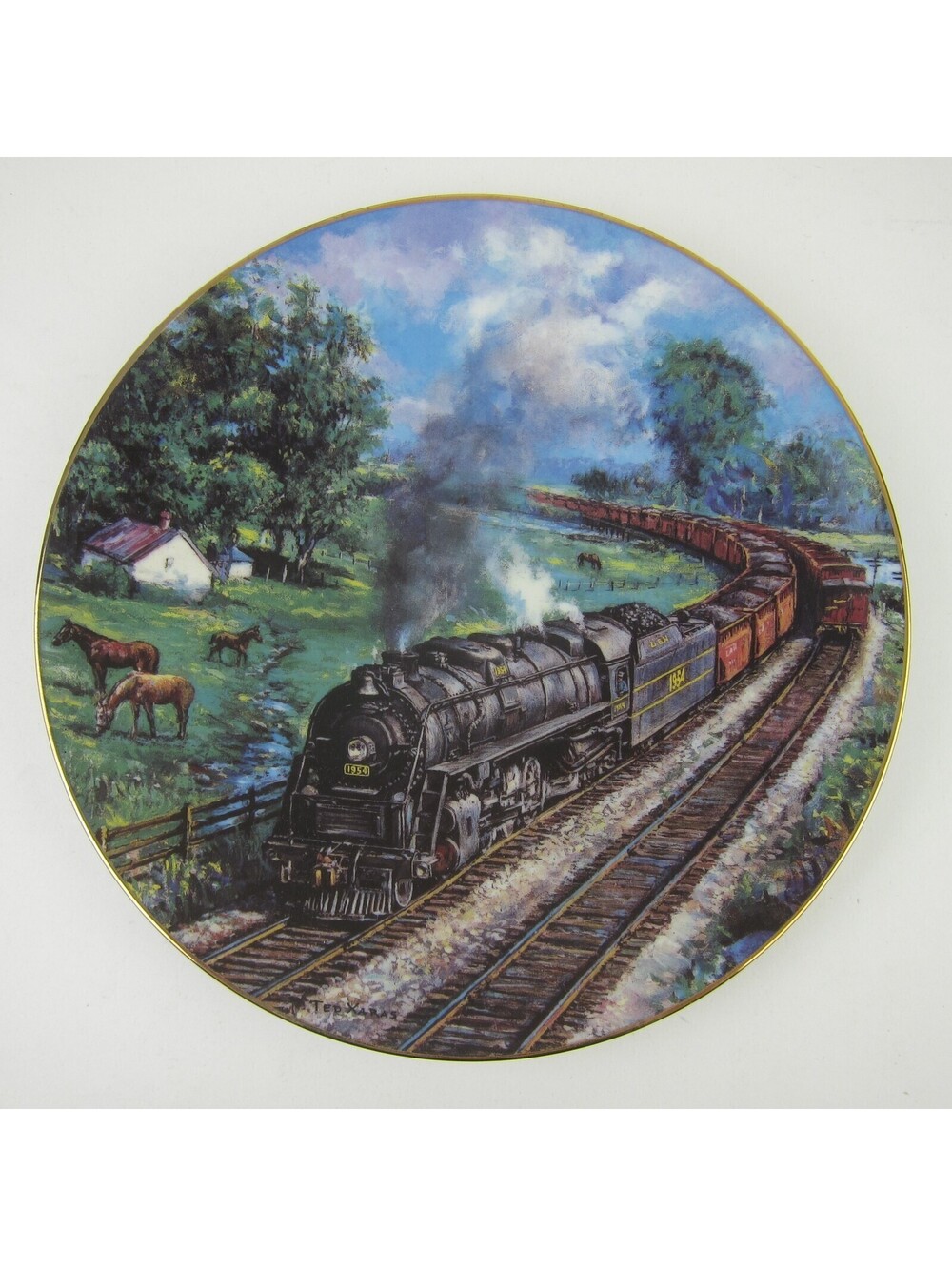 Collectible Plate Train Locomotive Kentucky's Red River Valley Ted Xaras Vintage